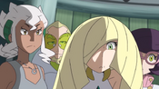 Lusamine is unsure to let the children go through the Ultra Wormhole