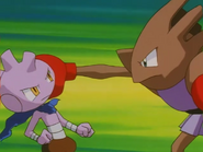 Comet Punch being used by Kiyo's Hitmonchan.