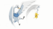 Pikachu's Iron Tail misses Swanna