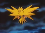 Krystal took care of Zapdos, who got exhausted and injured in the fight against Team Rocket.