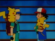 Ash and Ritchie with their Pikachu