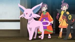 Espeon rescued Chloe's Eevee from falling off a cliff.