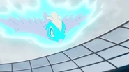 Sky Attack being used by Bea's Hawlucha.