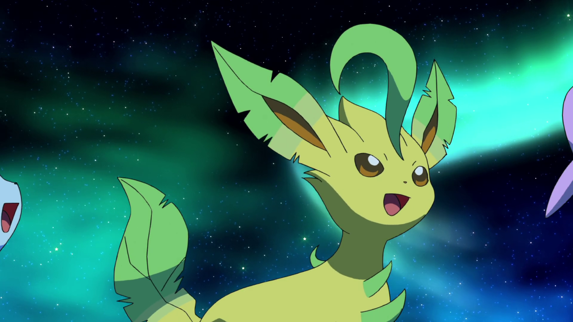 anime style leafeon gaming on a PC, detailed, perfec...