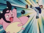 Miltank kicks Ash off