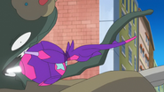Fury Attack being used by Ash's Poipole.