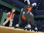 Houndoom is Joshua's main Pokémon and the only one he's known to have.