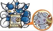 The Pokemon Center's "Espurr Wanted!!!" logo, featuring a male and female Meowstic