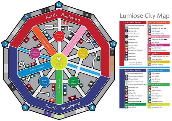 Map of Lumiose City. Map of Lumiose City.