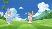 Mallow in her Pokémon Golf uniform