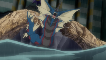 Mega Gyarados on the 5th season of the anime (Johto master Quest