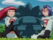 Team Rocket gets annoyed by Pineco