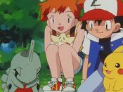 Misty tries to befriend Larvitar