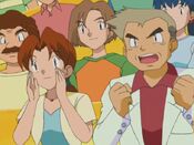 Ash's mom and Oak support Charizard