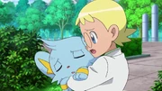 Clemont, when he was younger, meeting Shinx for the very first time.