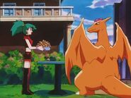 Feeding Charla before going to watch Ash's battle against Clair.