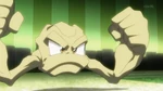Brock used his Geodude in his battle against Red's Charmander and Nidoran.