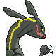 Rayquaza's Generation IV Shiny back sprite