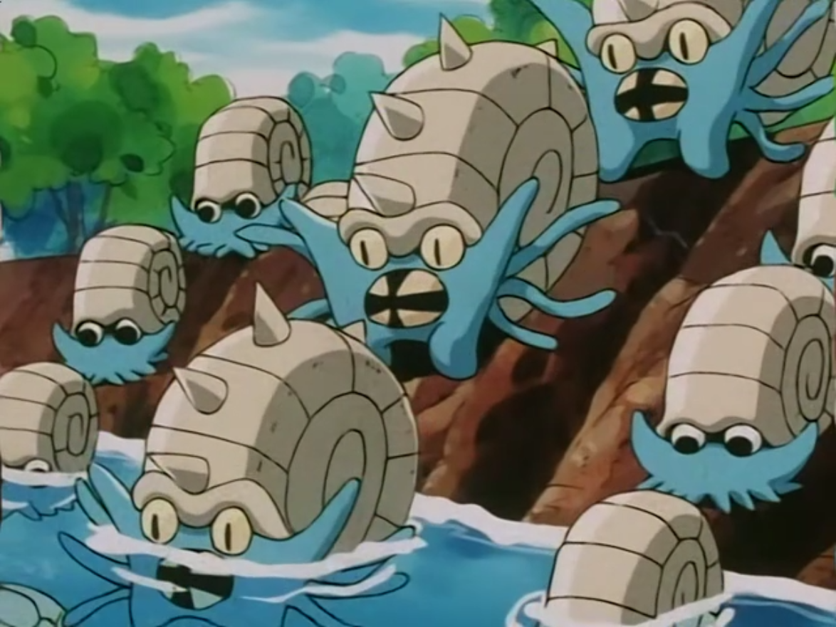 Omastar are a group of Rock/Water-type Pokémon who appeared in Fossil Fools...