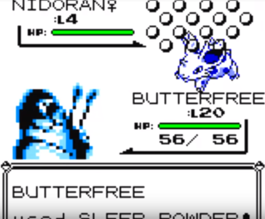 Butterfree generation 3 move learnset (Ruby, Sapphire, FireRed, LeafGreen,  Emerald)