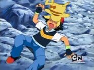 Pikachu is thrown on Ash's face