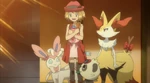 Braixen with Serena and her teammates