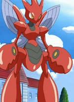 Luna's Scizor was causing trouble in a city under the name and disguise, Red Lightning.