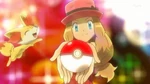 Fennekin celebrating Serena's capture of Pancham
