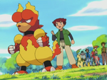 As a Magby it was seen battling with Ash's Cyndaquil and it eventually defeated it. During the same episode Team Rocket captured it and other Pokémon. This is when it evolved into Magmar.