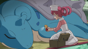 Nurse Joy heals Lapras