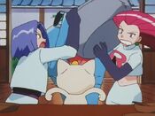 Team Rocket argue about the food