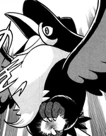 Honchkrow is used primarily as Silver's main mode of transportation. It is also used by Silver for battling, but all of the battles Honchkrow has fought in has resulted in its defeat. It evolved from a Murkrow during the HeartGold & SoulSilver arc.