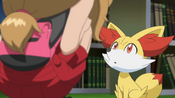 Serena chooses Fennekin as her Starter Pokémon