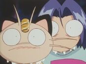 James and Meowth have hungry eyes