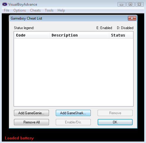 How to Use Gameshark Codes on Visualboy Advance (with Pictures)