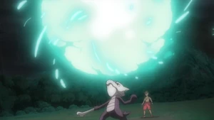 Kiawe's Marowak using Inferno Overdrive.