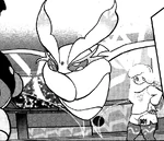 Melony used Frosmoth to battle Henry Sword's Mr. Rime.