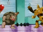 Rudy trains Alakazam at his Gym.