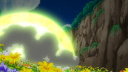 Bloom Doom being used by Ash's Rowlet.