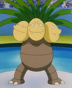 Exeggutor was the first Pokémon Mandi used against Ash. Though powerful, it lost to Ash's Krabby, which evolved into Kingler.