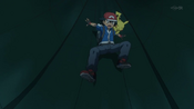Ash being thrown out by the Gym's system