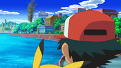 Ash notices a fire in the distance