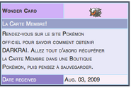 French Darkrai Wonder Card