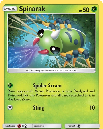 Spinarak Lost Thunder Pokemon Wiki Fandom