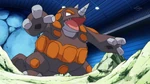 Forrest's Rhyperior was later given to him by his father, Flint while it was still a Rhydon during the time Brock was travelling in Sinnoh. It appears in its final evolutionary stage and he was used to battle Nurse Joy from the PIA. After a well fought battle against her Latias, he lost. But he was still given the title of Gym Leader due to his battle experience.