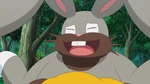 Bunnelby as a Diggersby in Pikachu's dream