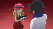 Serena receives her Pokédex from Professor Sycamore