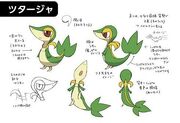 Snivy colored concept art