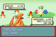 Blast Burn depicted in Pokémon Ruby Version and Pokémon Sapphire Version
