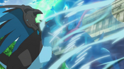 Ash-Greninja and Mega Charizard clash with Cut and Dragon Claw